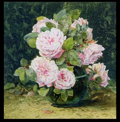 Rosas en un cuenco verde, 1880